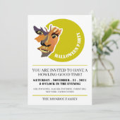 Moon Wolf, Halloween Party Kaart (Staand voorkant)