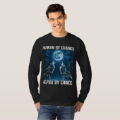 Moon Wolf, Lonely Wolf Lone Howling Alpha Wolf Art T-shirt (Voorkant volledig)