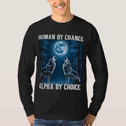 Moon Wolf, Lonely Wolf Lone Howling Alpha Wolf Art T-shirt (Voorkant)
