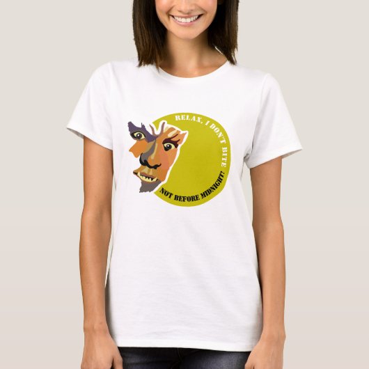 Moon Wolf, Relax, ik bite niet T-shirt (Voorkant)