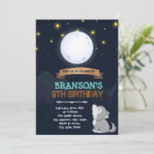 Moon wolf uitnodiging voor verjaardag (Staand voorkant)