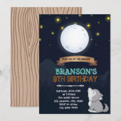 Moon wolf uitnodiging voor verjaardag (Voorkant / Achterkant)