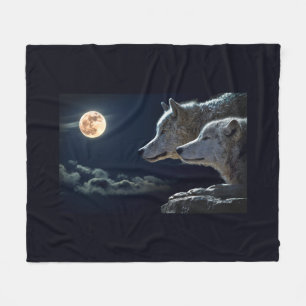 Moon Wolven Fleece Deken