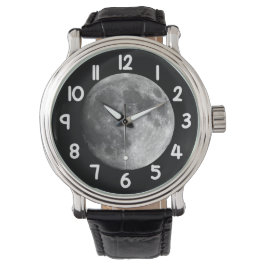 Moon Wrist Watch – Black Night Sky Space Timepiece Horloge