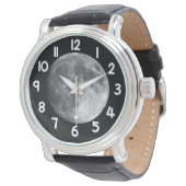 Moon Wrist Watch – Black Night Sky Space Timepiece Horloge (Gekanteld)