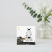 *~* Moon Yoga Luna Roos Goddess Black Gold Vierkante Visitekaartje (Staand voorkant)