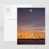 Moon zet San Francisco op hazy December Briefkaart (Voorkant / Achterkant)