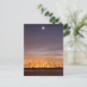 Moon zet San Francisco op hazy December Briefkaart (Staand voorkant)