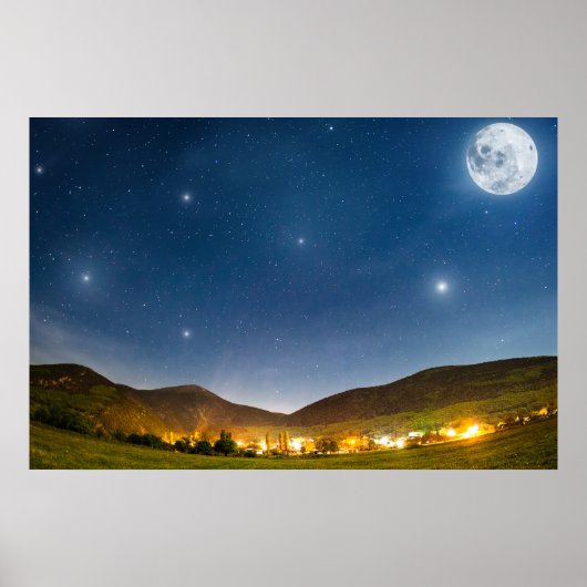 Moon-zomernacht Poster (Voorkant)