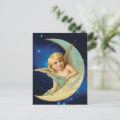 Moonbeam - Angel en Moon Collage Briefkaart (Staand voorkant)