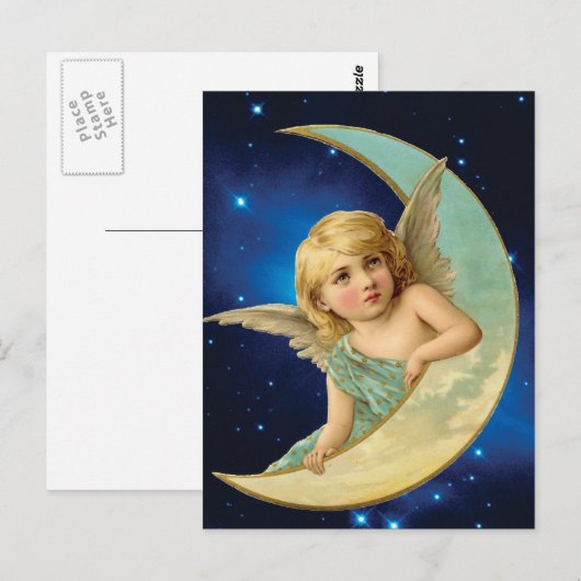 Moonbeam - Angel en Moon Collage Briefkaart (Voorkant / Achterkant)