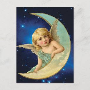Moonbeam - Angel en Moon Collage Briefkaart