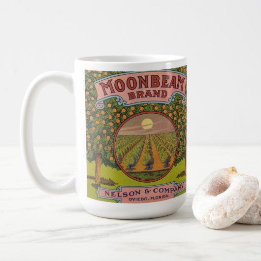 Moonbeam Brand |  citrusetiket Koffiemok (Met donut)