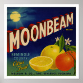 Moonbeam Brand | citrusetiket Poster (Voorkant)