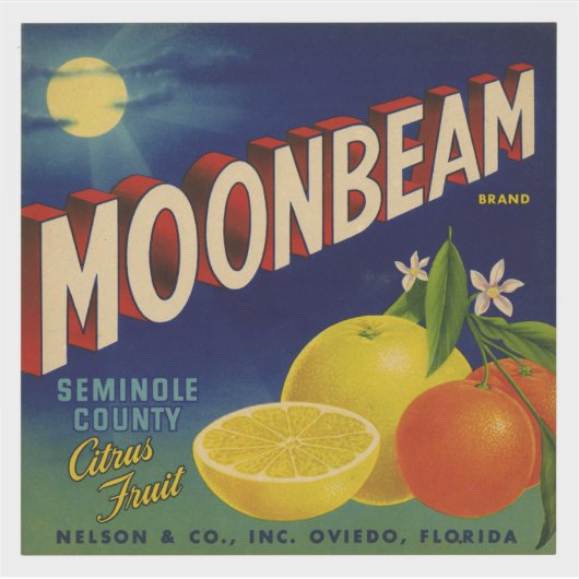 Moonbeam Brand | citrusetiket Sticker (Voorkant)