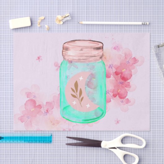 Moonbeam Mason Jar Decoupage Tissuepapier (Craft)