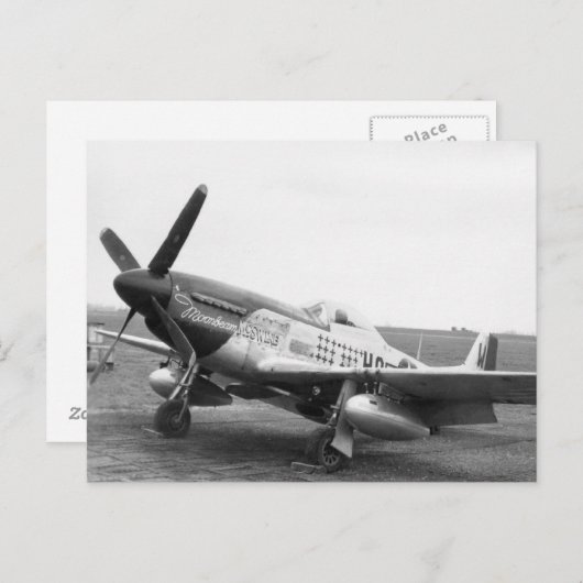 "Moonbeam McSwine" P51 Mustan, USAAF WW2 Briefkaart (Voorkant / Achterkant)