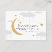 Moonbeams an baby dreams baby shower diaper raffle informatiekaartje (Voorkant)