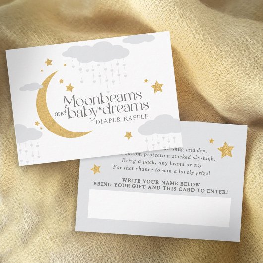 Moonbeams an baby dreams baby shower diaper raffle informatiekaartje