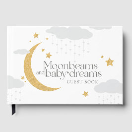 Moonbeams and baby dreams baby shower gold gray gastenboek