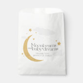 Moonbeams and baby dreams baby shower gray gold bedankzakje (Voorkant)