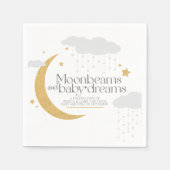 Moonbeams and baby dreams baby shower gray gold servet (Voorkant)