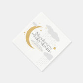 Moonbeams and baby dreams baby shower gray gold servet (Hoek)