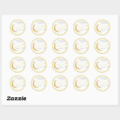 Moonbeams and baby dreams baby shower yellow ronde sticker (Vel)
