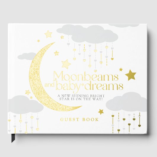 Moonbeams and baby dreams Foil Guestbook Gastenboek (Voorkant)