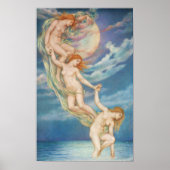 Moonbeams Dippen in het Zee | Evelyn De Morgan Poster (Voorkant)