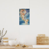 Moonbeams Dippen in het Zee | Evelyn De Morgan Poster (Keuken)