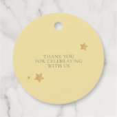 Moonbeams en baby dreams baby shower geel bedankjes labels (Achterkant)