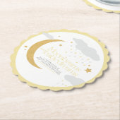 Moonbeams en baby dreams baby shower geel kartonnen onderzetters (Gekanteld)