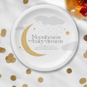 Moonbeams en baby dromen baby shower papieren bordje