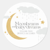Moonbeams en baby dromen baby shower ronde sticker (Voorkant)