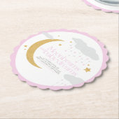 Moonbeams en baby dromen baby shower roze kartonnen onderzetters (Gekanteld)