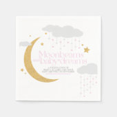 Moonbeams en baby dromen baby shower roze servet (Voorkant)