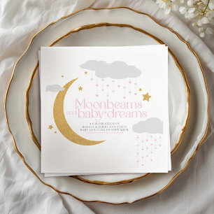 Moonbeams en baby dromen baby shower roze servet