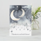 Moonbeams en Sterren QR Code Vrijgezellenfeest Kaart (Staand voorkant)