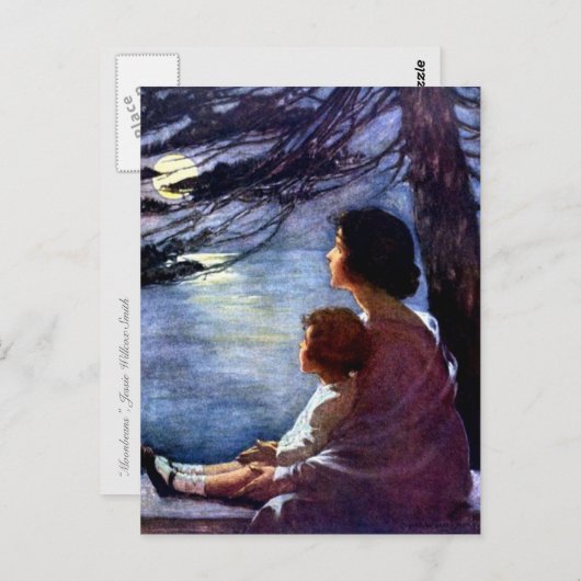 "Moonbeams" van Jessie Willcox Smith Briefkaart (Voorkant / Achterkant)