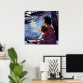 "Moonbeams" van Jessie Willcox Smith Poster (Thuiskantoor)