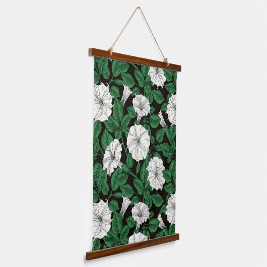 Moonbloemen 2 hangend wandkleed (Gebogen)