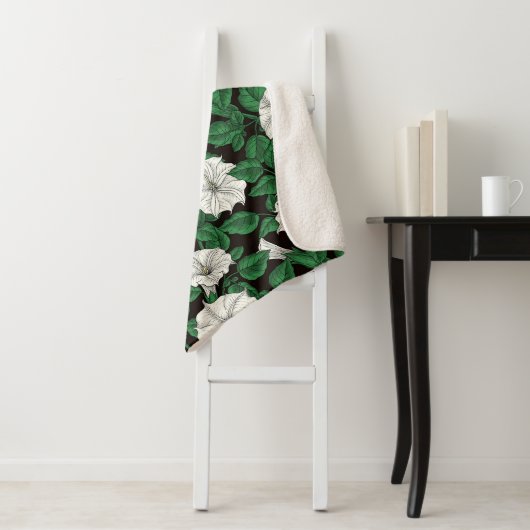 Moonbloemen 2 sherpa deken (In situ)