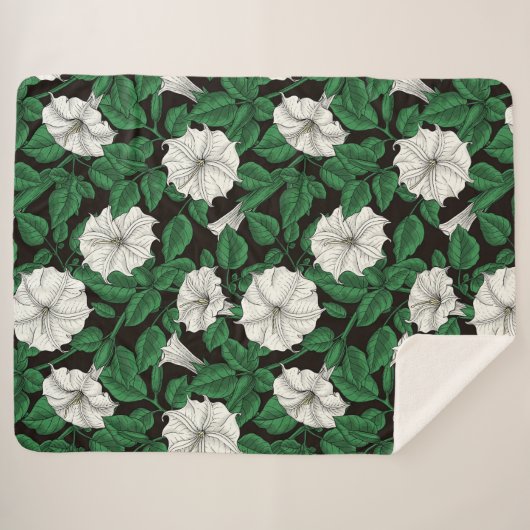 Moonbloemen 2 sherpa deken (Voorkant (horizontaal))