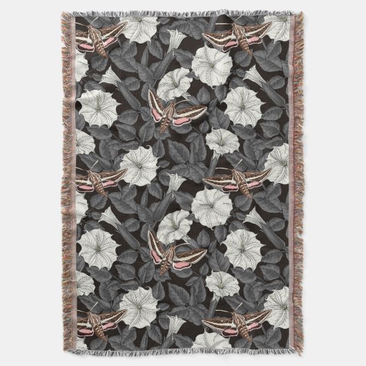 Moonbloemen en spinxmoden 2 deken (Voorkant Verticaal)