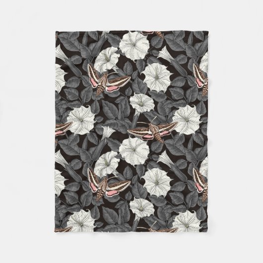 Moonbloemen en spinxmoden 2 fleece deken (Voorkant)