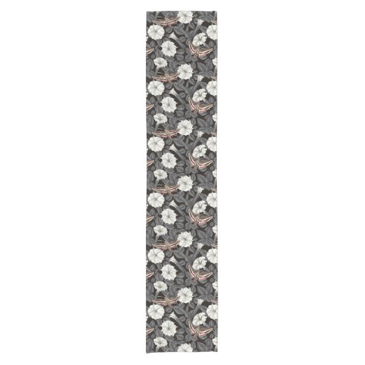 Moonbloemen en spinxmoden 2 korte tafelloper (Voorkant)