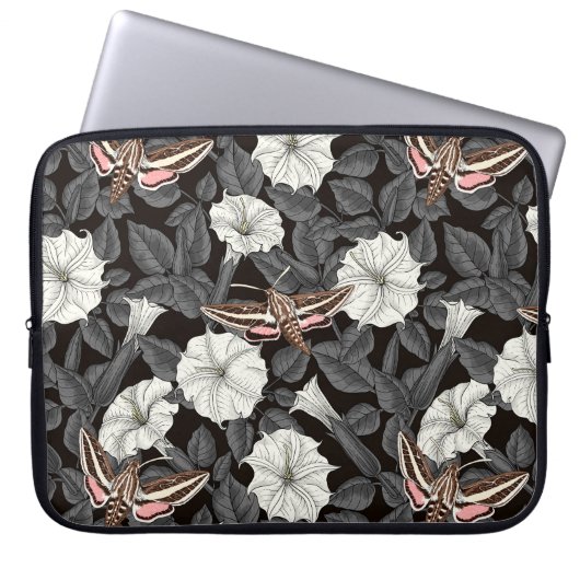 Moonbloemen en spinxmoden 2 laptop sleeve (Voorkant)