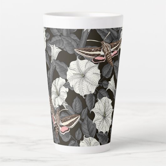 Moonbloemen en spinxmoden 2 latte mok (Voorkant)