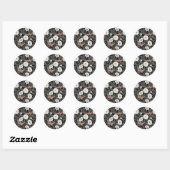 Moonbloemen en spinxmoden 2 ronde sticker (Vel)